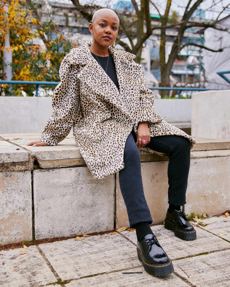 Dr Martens 1461 Leopard Emboss Patent Lær Platform Sko Herre Svarte | Norge 197BEX